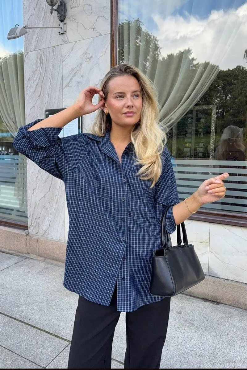 Byic - Isabellaic Shirt A2537 - Navy Checks