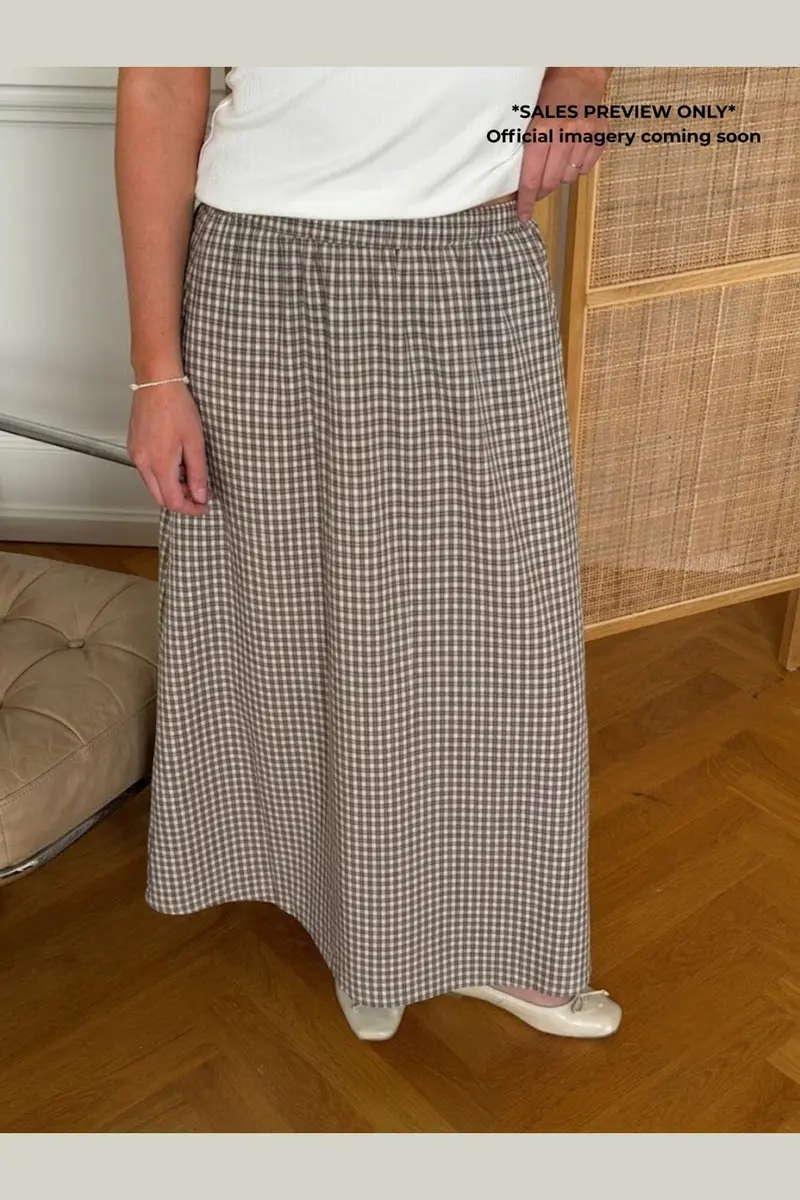 Byic - Milleic Long Skirt A25242 - Brown Checks