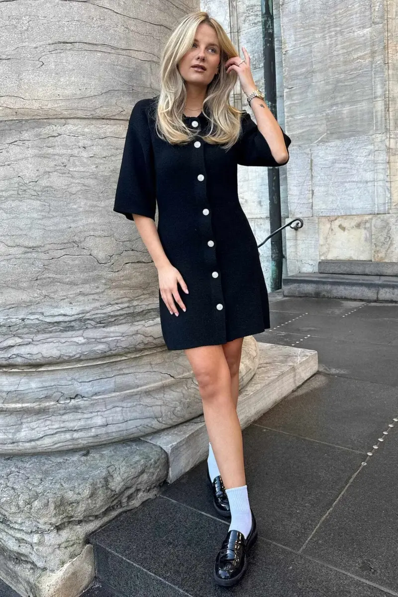 BYIC - Oliviaic Knit Dress H105-1 - Black