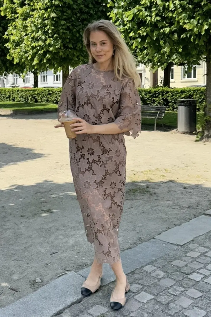 BYIC x Molly&My - Klaraic Lace Long Dress - mocca Mocca