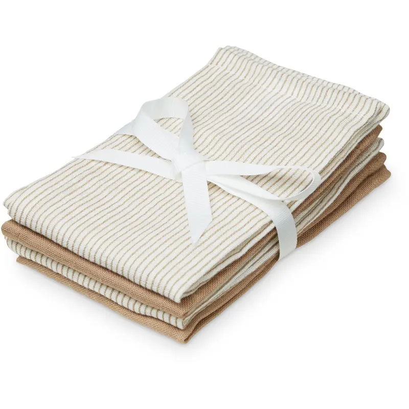 Cam Cam Copenhagen Classic Stripes Camel Vaskeklude 4 Pak