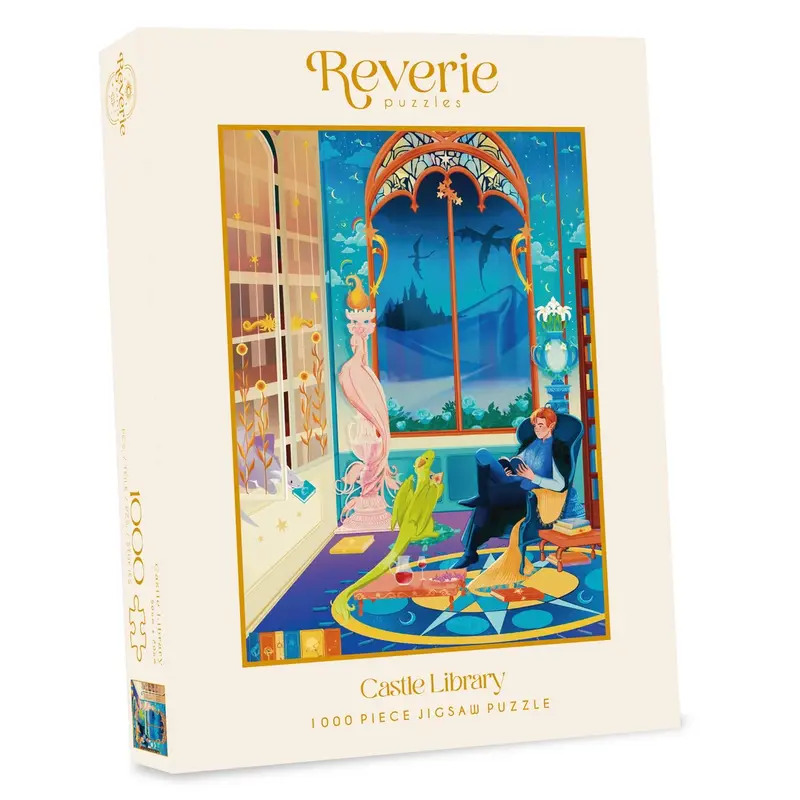 Castle Library luksuspuslespil 1000 brikker fra Reverie