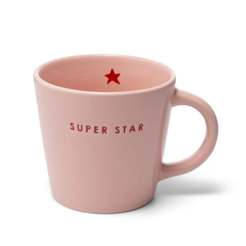 Ceramic cappuccino cup - SUPER STAR pink 250ml