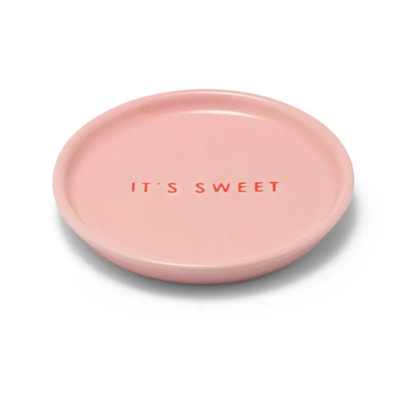 Ceramic petit four plate - IT'S SWEET pink ø8.5cm