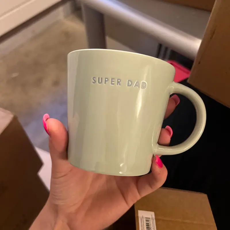 Ceramic Tea cup 350 ml - Super Dad Green