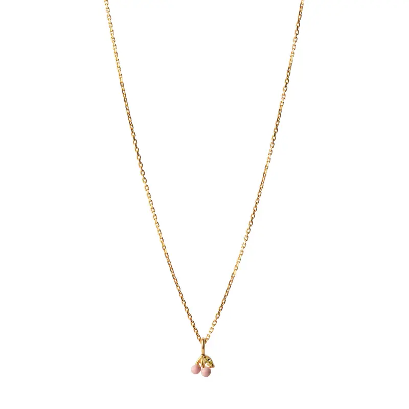 Cherry necklace / Light pink