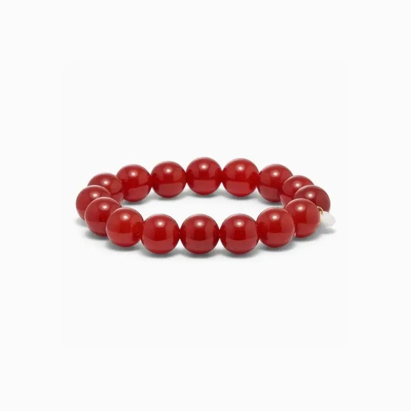 Chunky Rød Jade Stretch / Armbånd / Stor
