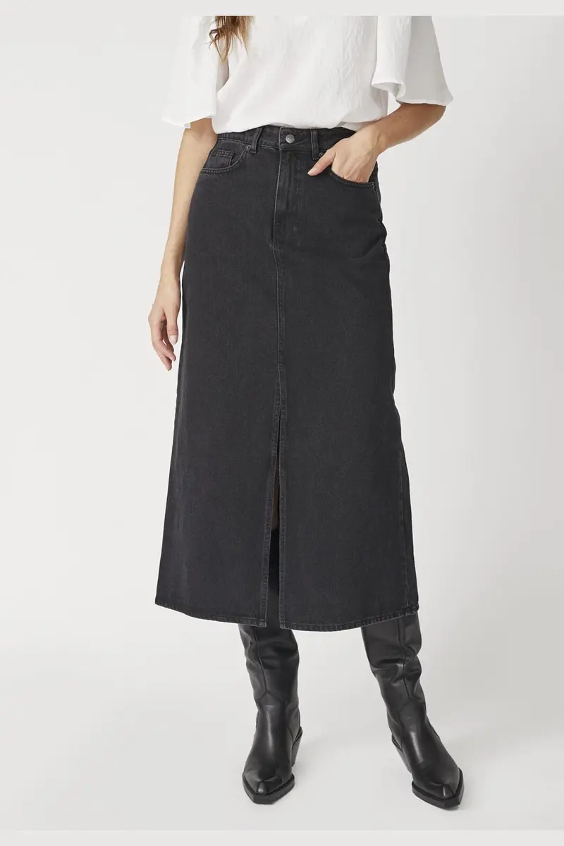 Co´Couture - 34042 Vikacc Slit Denim Skirt 505953 - 00000 - Black