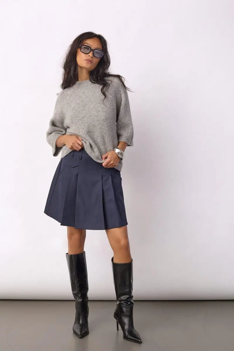 Co´Couture - 34223 Lunacc Pocket Pleat Mini Skirt 500180 - 40007 - Navy