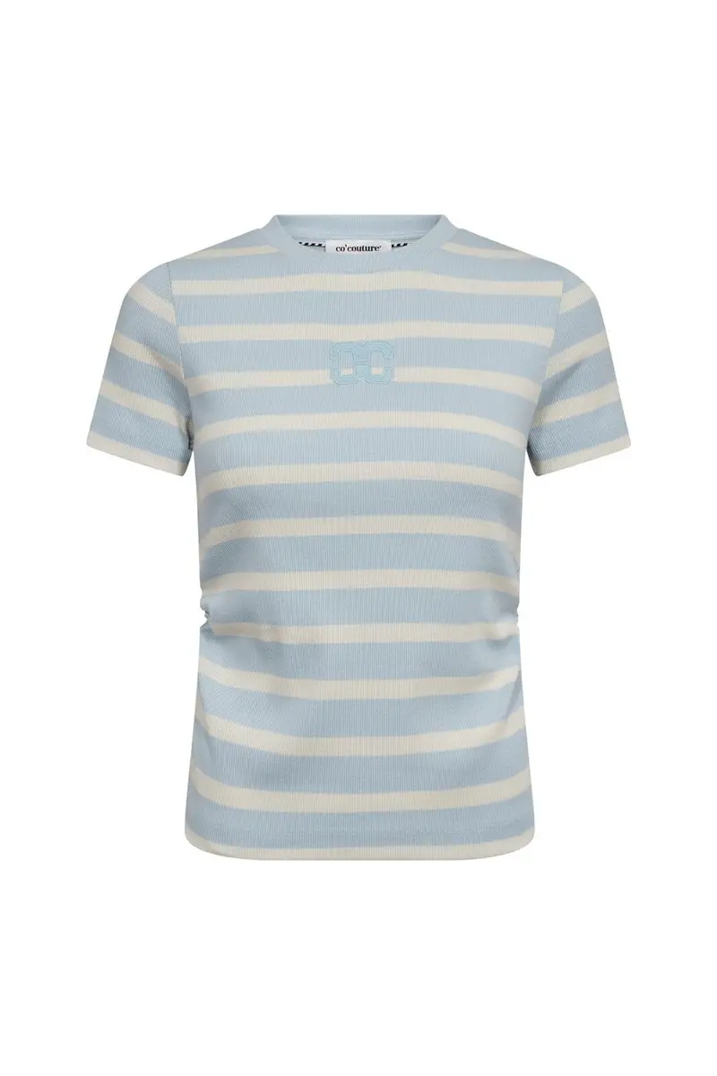 Co´Couture - 43015 Grannycc Gathering Stripe Tee 503903 - 00030 - Offwhite/Paleblue