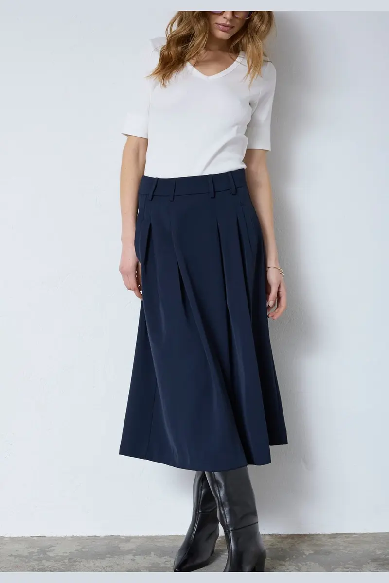 Co´Couture - Anyacc Midi Pleat Skirt 44040 - 120 - Navy