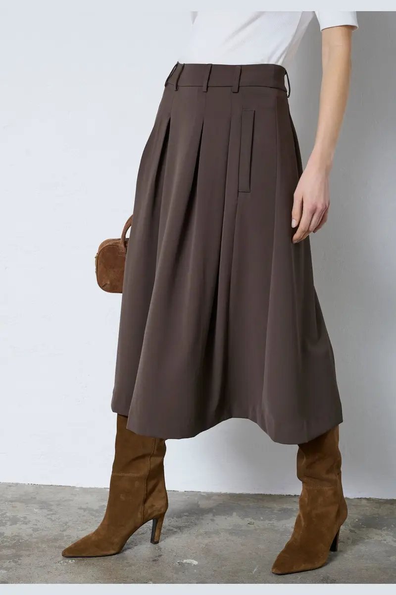 Co´Couture - Anyacc Midi Pleat Skirt 44040 - 83 - Mocca