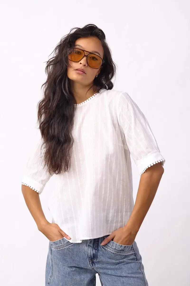 Co´Couture - Bessicc V-Blouse 500191 - 10002 - Off-White
