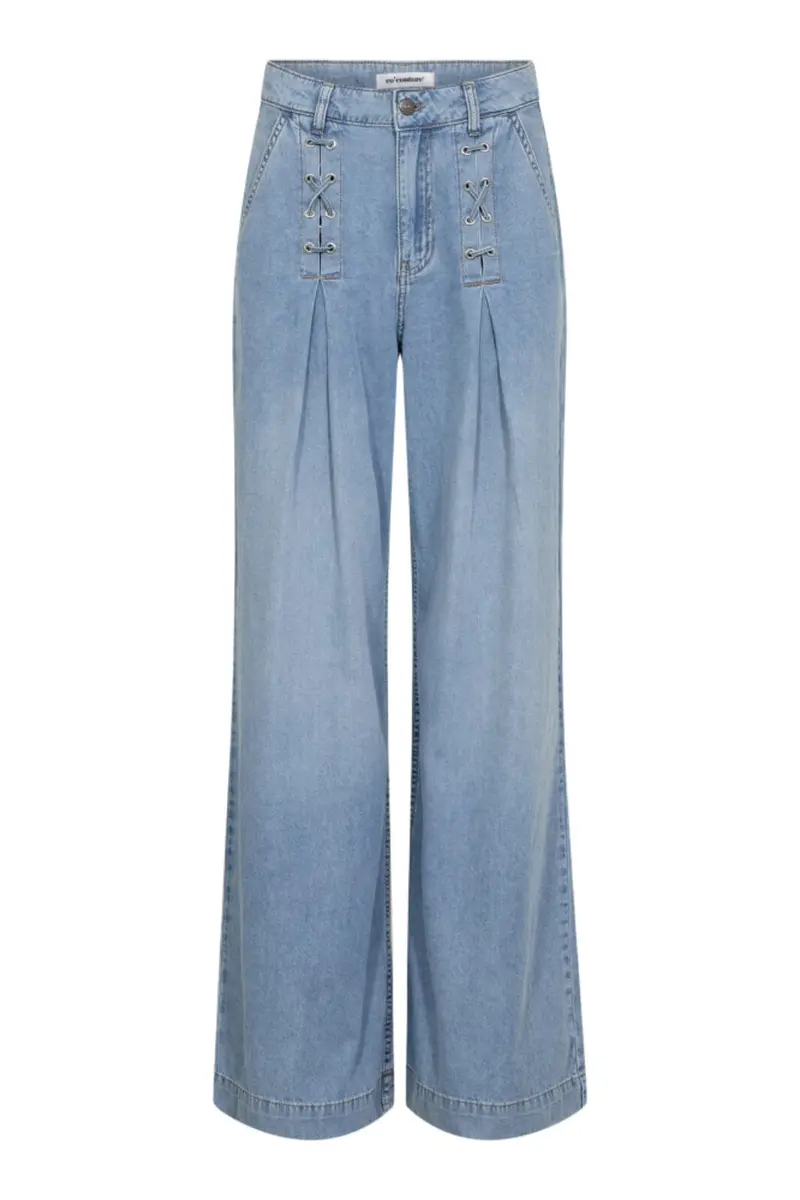 Co´Couture - Cindycc Eyelet Wide Jeans 31529 - 114 - Fade Denim