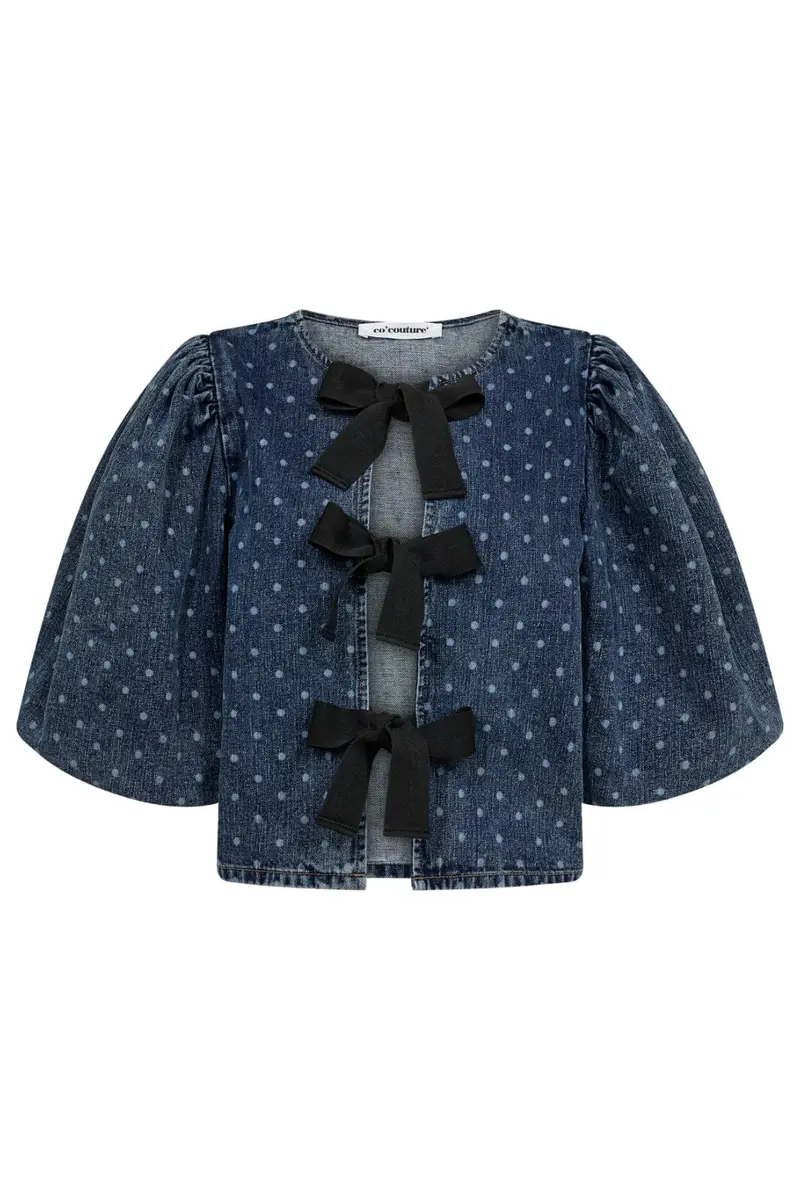 Co´couture - Darincc Dot Bow Blouse 35597 - 552 Denim Blue