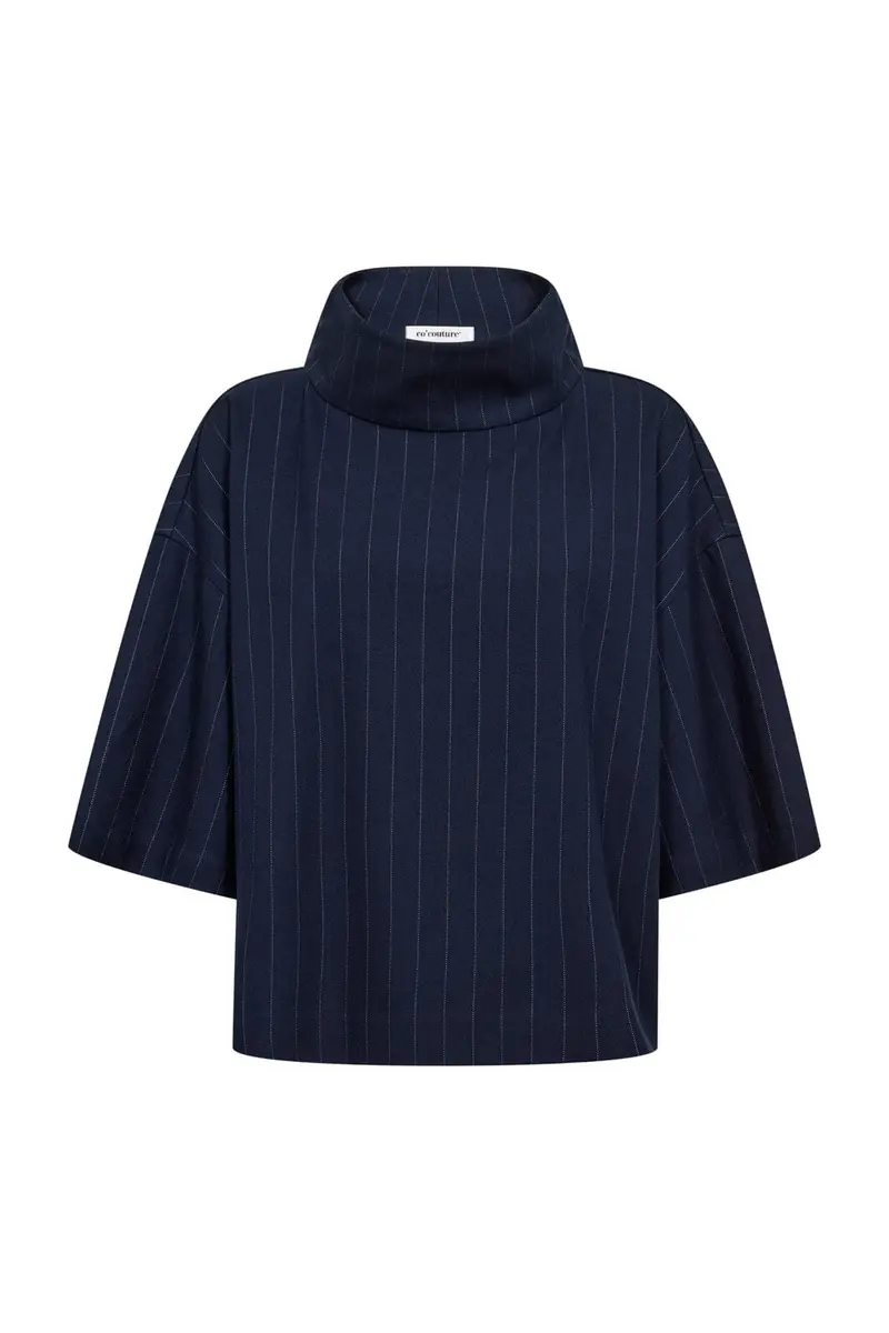 Co´Couture - Gabiecc Pin Funnel Neck Blouse 500465 - 40007 - Navy