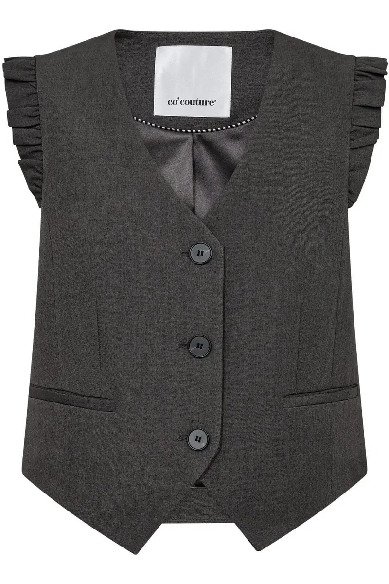 Co´couture - Lianecc Frill Tailor Vest 30274 - 140 Dark Grey