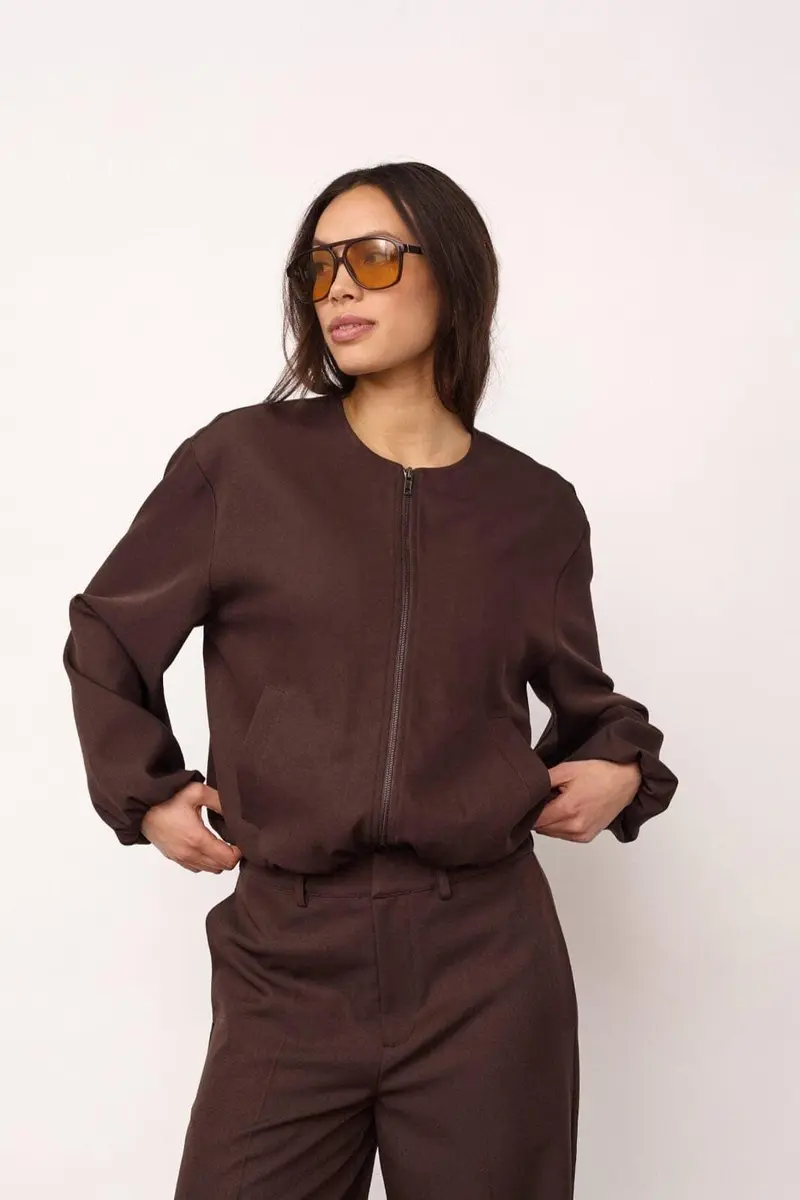 Co´Couture - Lunacc Balloon Zip Jacket 500438 - 20003 - Dark Brown