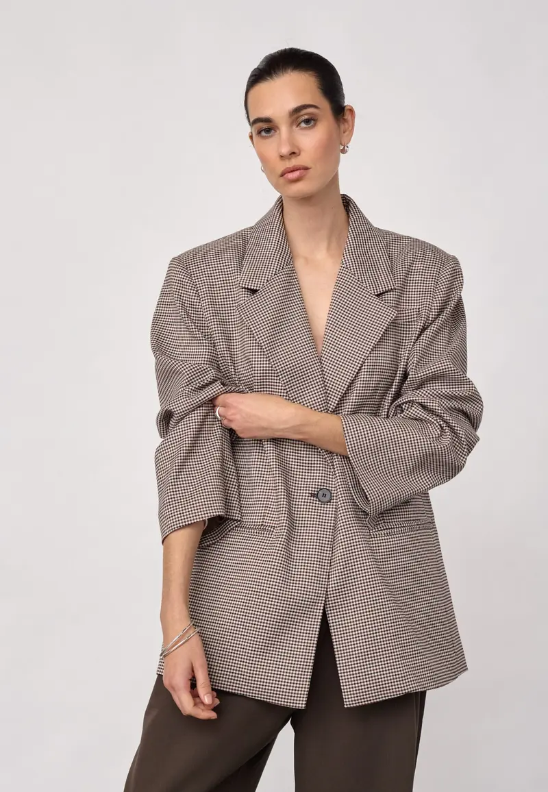 Co´Couture - Midacc Check Power Blazer 500845 - 10060 - Bone - Brown