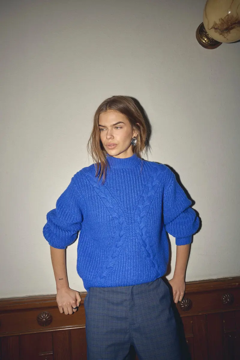 Co´Couture - Rowcc Rib Cable Knit 500272 - 40002 - New Blue