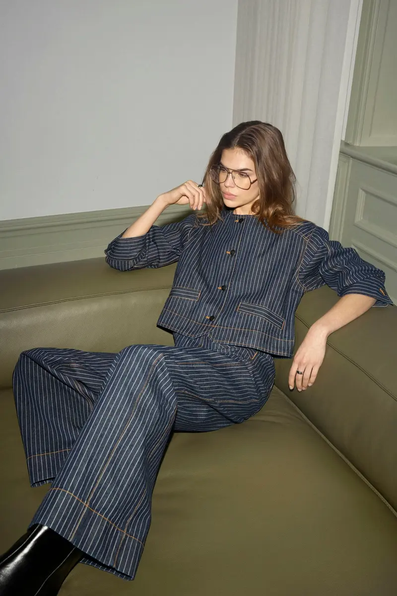 Co´Couture - Siggacc Stripe Pant 500039 - 45001 - Denim Blue