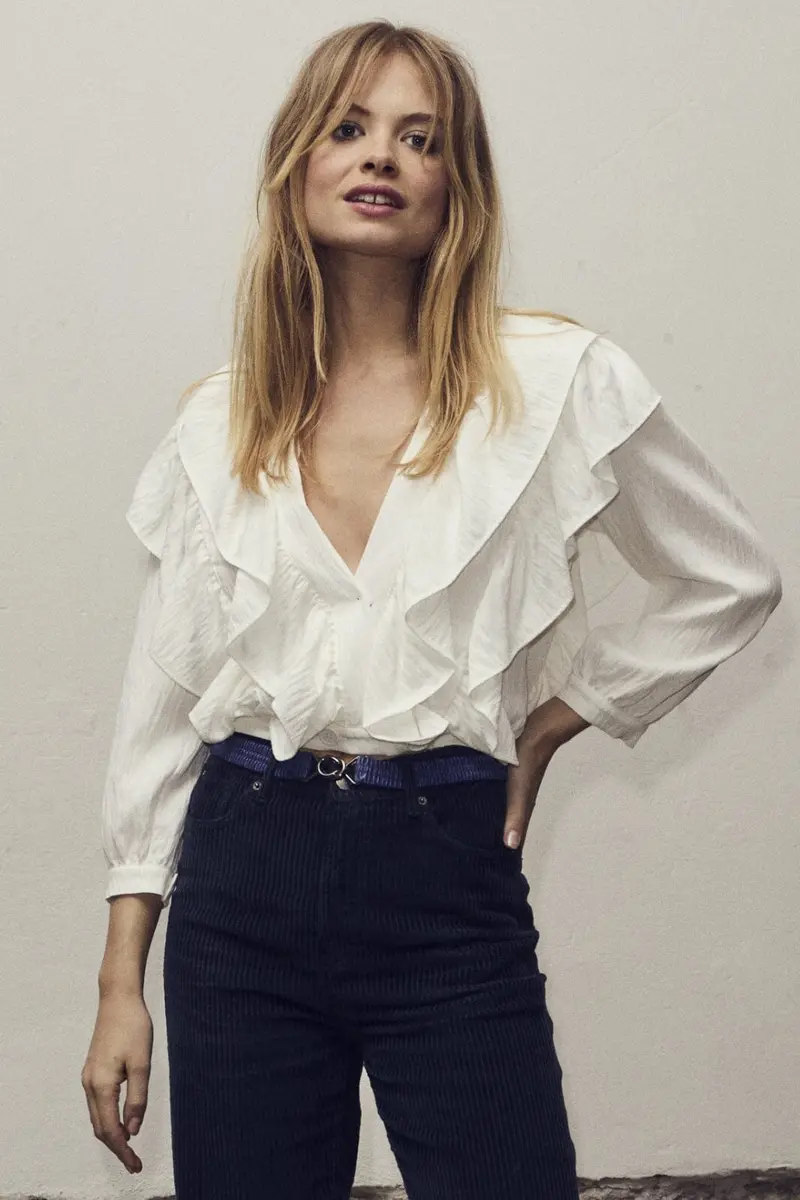 Co´couture - Suedacc Frilly Blouse 35630 - 4000 White