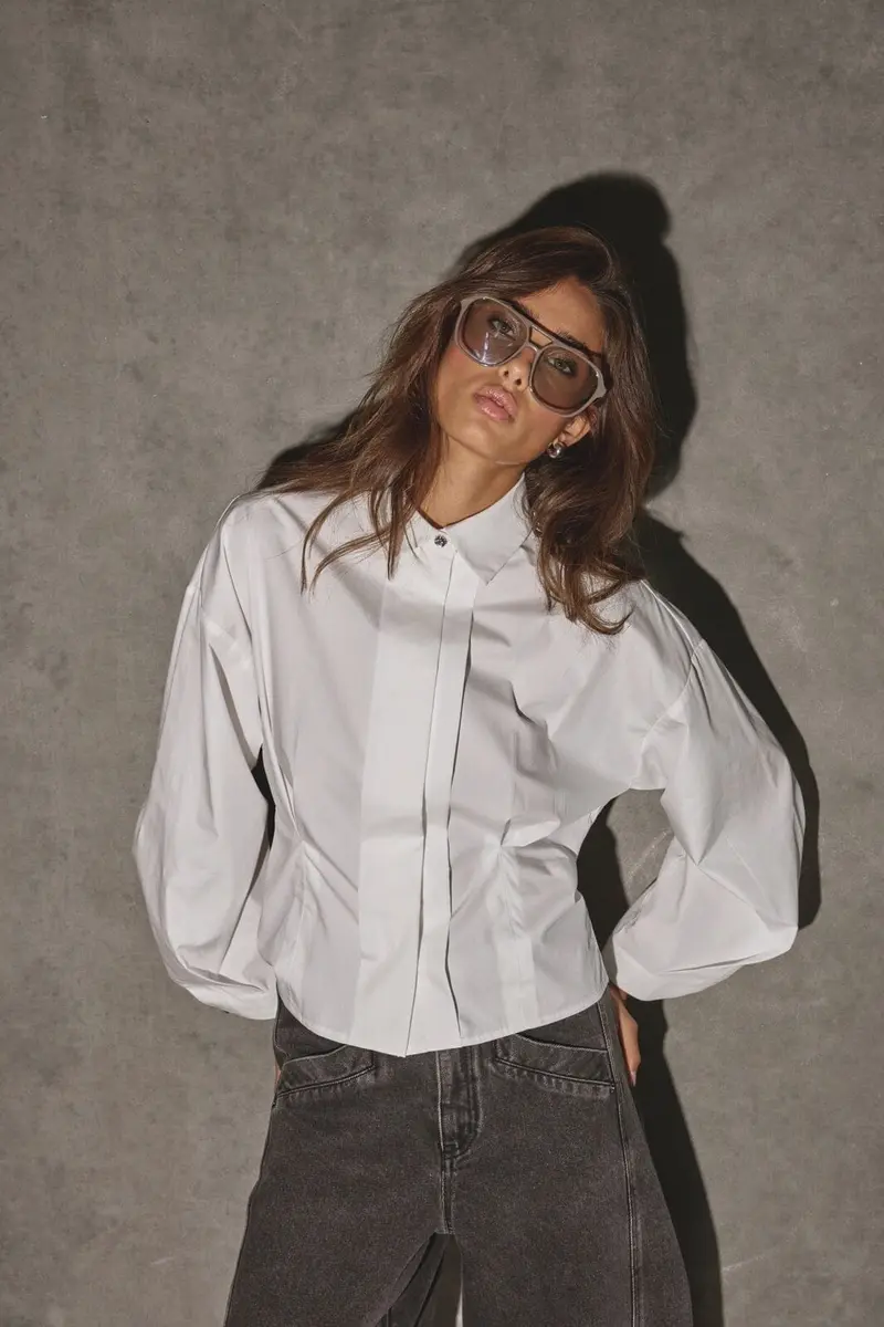 Co´Couture - Viannecc Pleat Shirt 506614 - 10001 - White