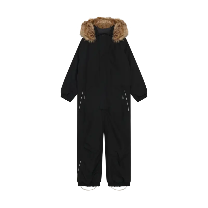 Color Kids Flyverdragt med kunstig pelskrave - Black