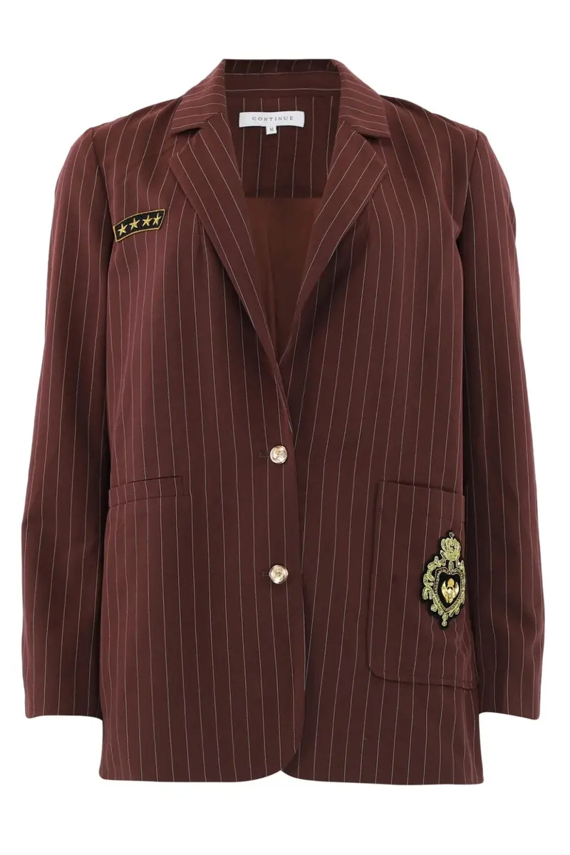 Continue - Jessy Blazer 15007 - White W. Bordaux Stripe