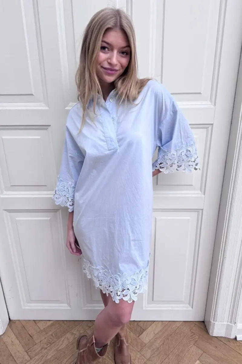 Continue - Klara Embrodery Dress 15188 - Light Blue