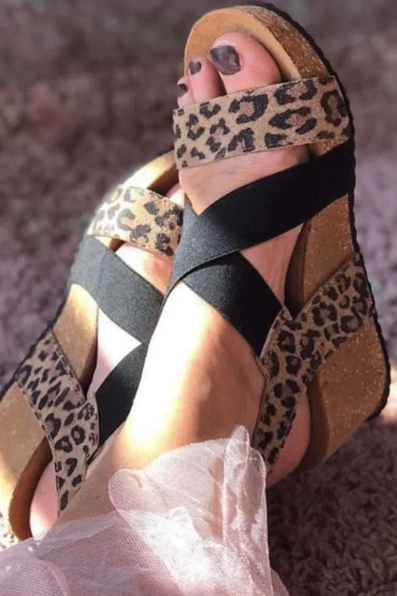 Copenhagen Shoes - Stacia Leopard 22 - Brown Leopard/Black Elastic