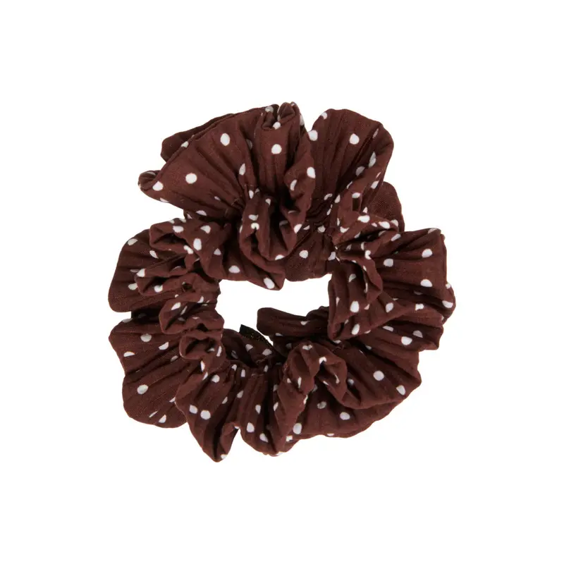 Dalmatiner scrunchie / Mocca m. prikker