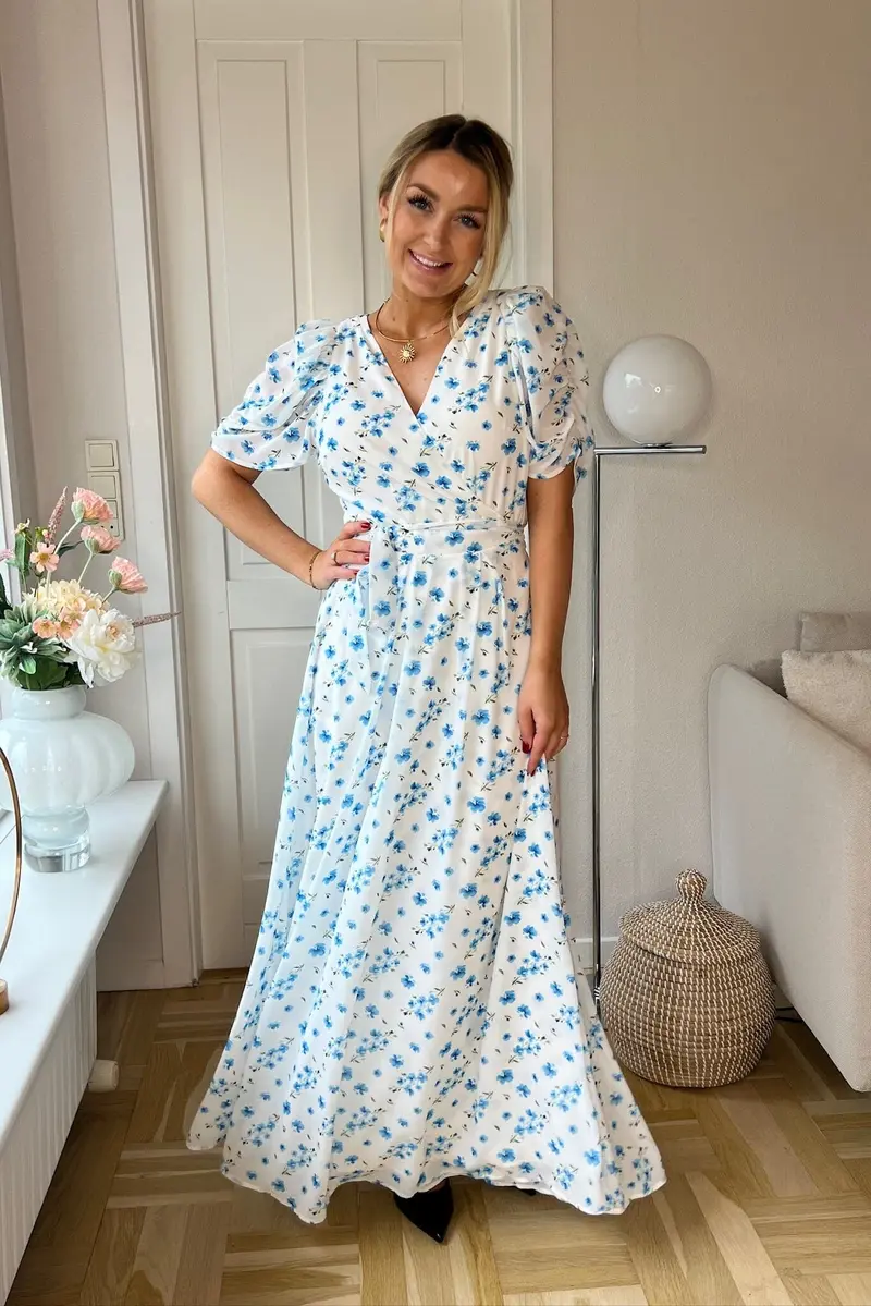 Dear Molly - Angle Wrap Dress - Blue