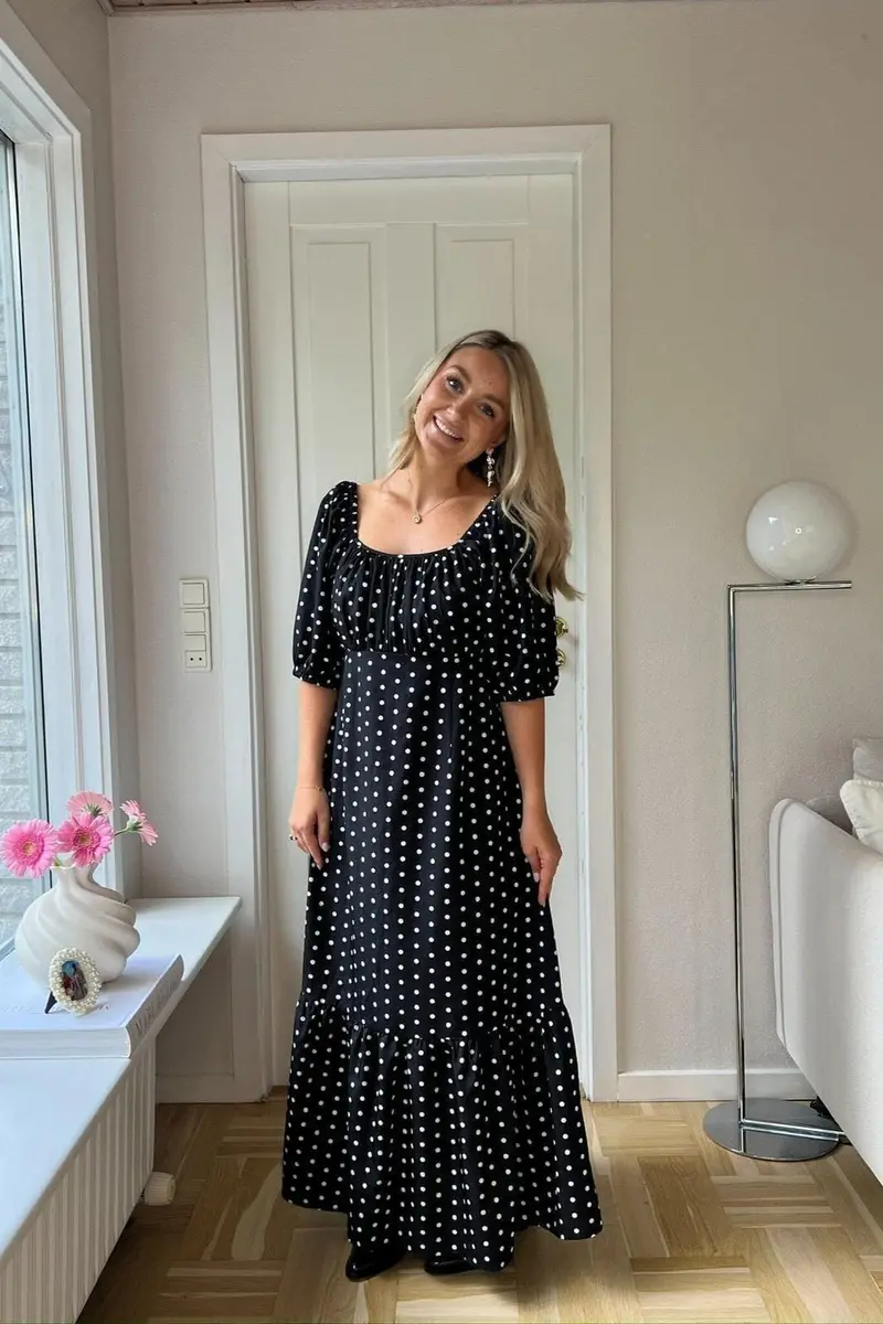 Dear Molly - Dot Dress 129650B - Black W.white Dots