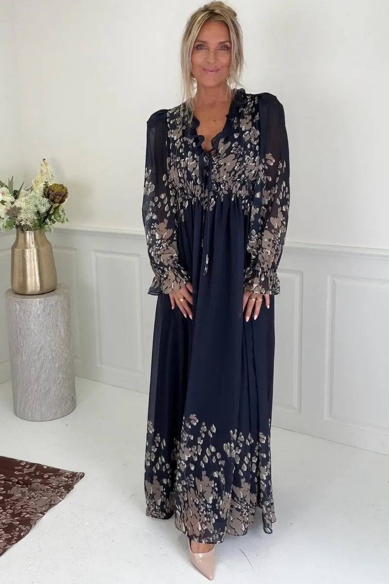 Dear Molly - Sama Dress - Navy / Taupe