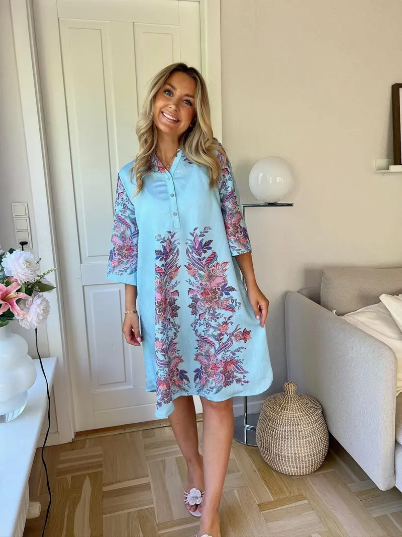 Dear Molly - Tunic Midi Dress - Blue