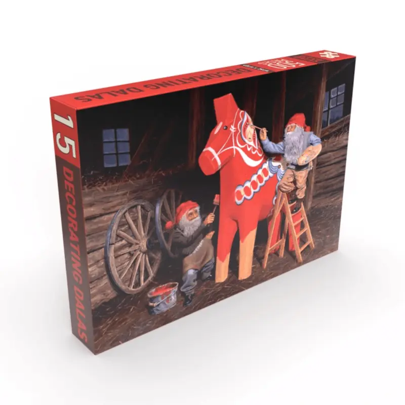 Decorating Dalas 500 brikker julepuslespil fra Penny Puzzle