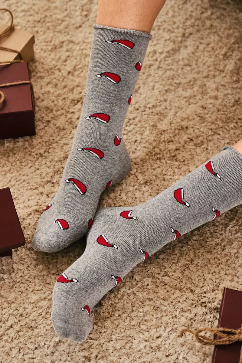 Decoy - Cosy X-Mas Socks 21510-75 - 1120 - Lys Grå Melange