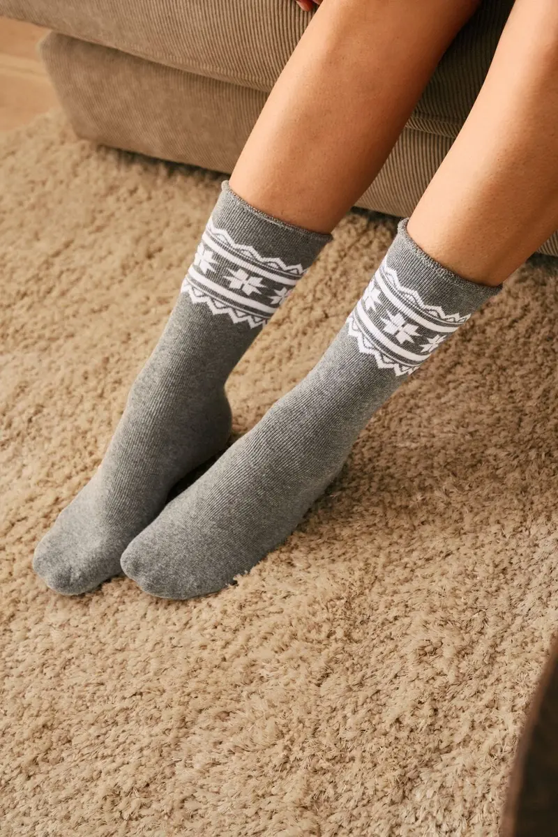Decoy - Cosy X-Mas Socks 21510-75 - 1130 - Lys Grå Melange