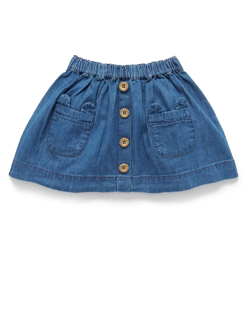 Denim Skirt - Mid Denim