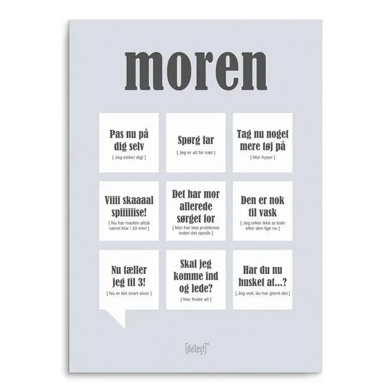 Dialægt Plakat moren - flere størrelser