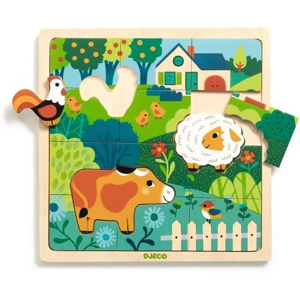 Djeco Puzzle Træpuslespil Bondegård
