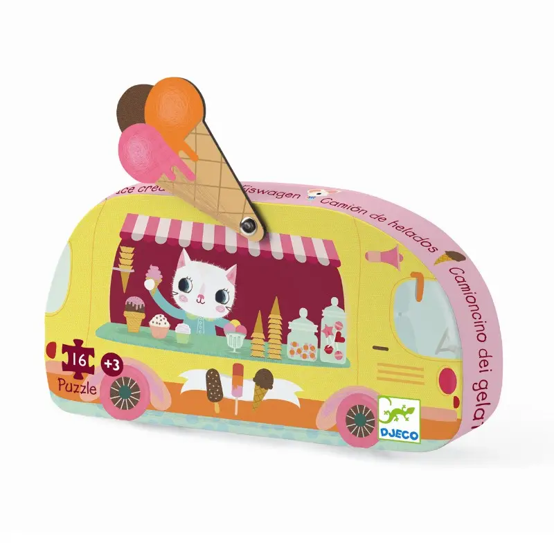 Djeco silhuetpuslespil, Ice Cream truck 16 brikker
