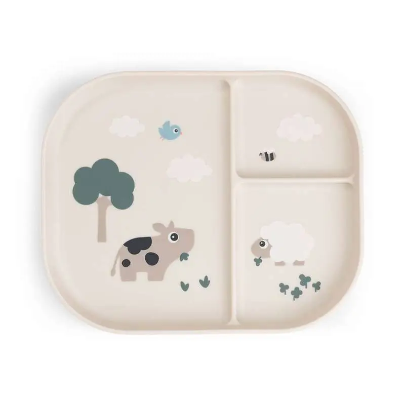 Done By Deer Foodie Ruminddelt Tallerken - Tiny Farm - Sand
