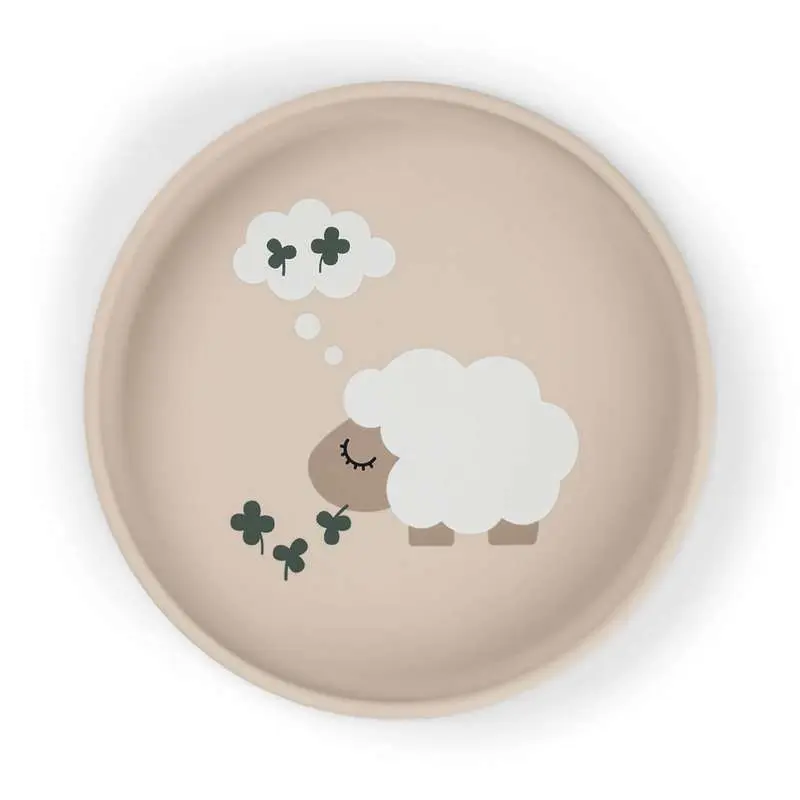 Done by Deer Stick & Stay Tallerken - Silikone - Tiny Farm - Sand