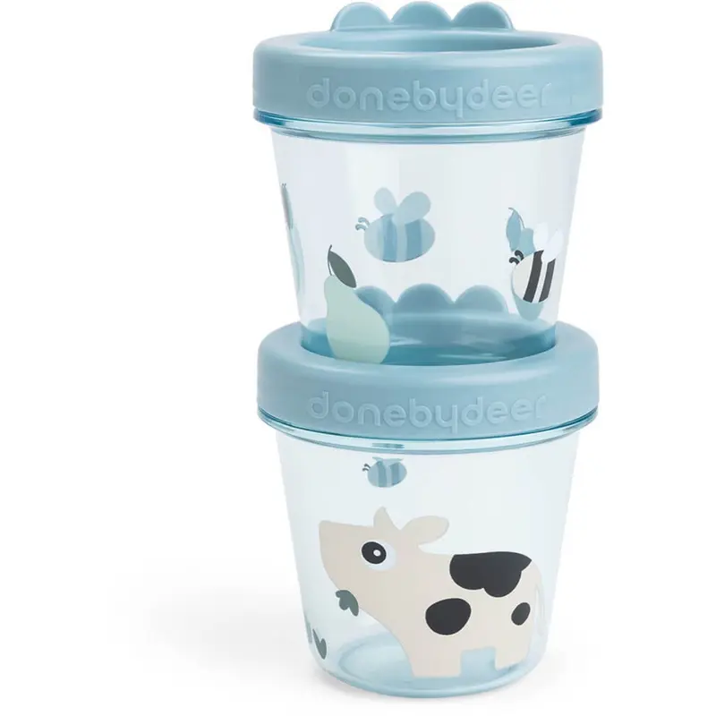 DonebyDeer Blå Babymad bøtte 2 stk. Tiny farm