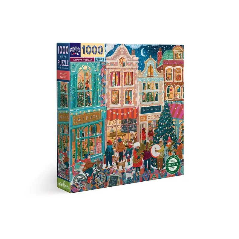 eeBoo 1000 brikker julepuslespil - A Happy Holiday