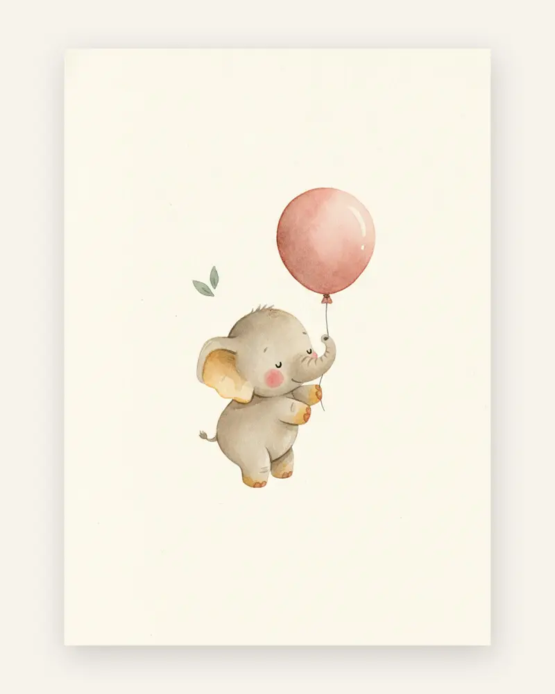 Elefant med ballon plakat