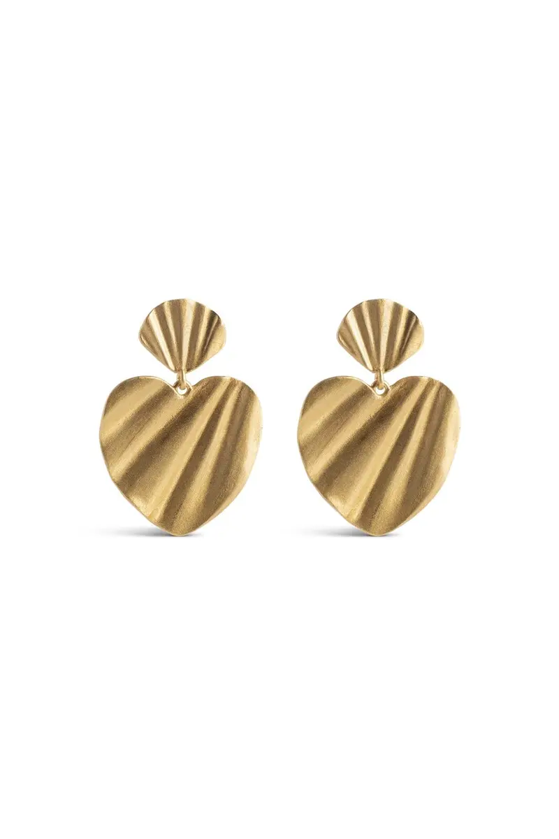 Enamel Copenhagen - Earrings, Wave Heart E498gb - Gold Plated