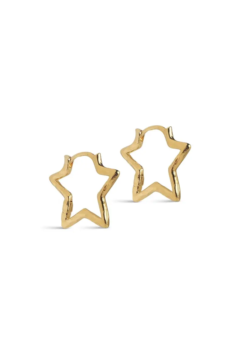 Enamel Copenhagen - Hoops, Organic Star Medium E488gb - Gold Plated